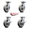 Service Caster 8 Inch Thermoplastic Rubber Swivel Caster Set with Roller Bearings 2 Brakes SCC SCC-35S820-TPRRD-2-SLB-2 - alternate 4